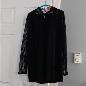 Cute long mesh dress with hoodie